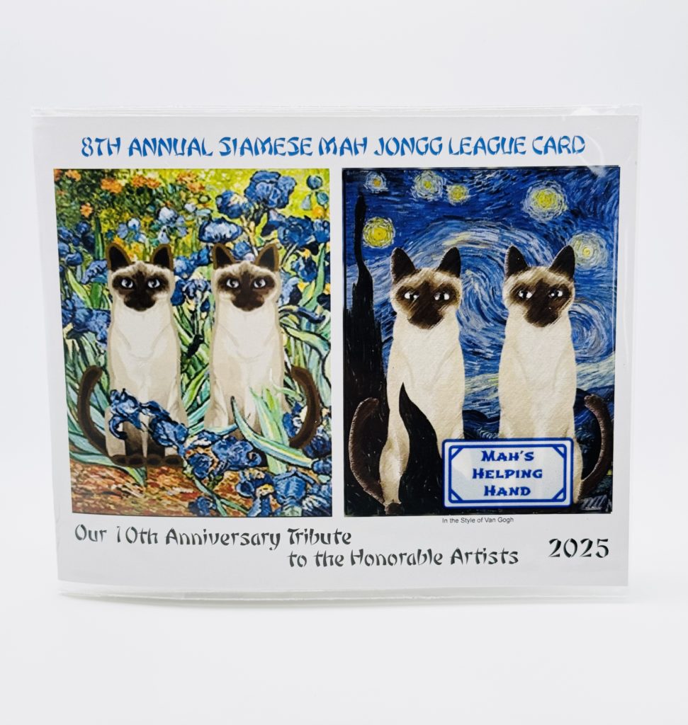 Large 2025Siamese Mah Jongg® card with Sleeve – Mah's Helping Hand