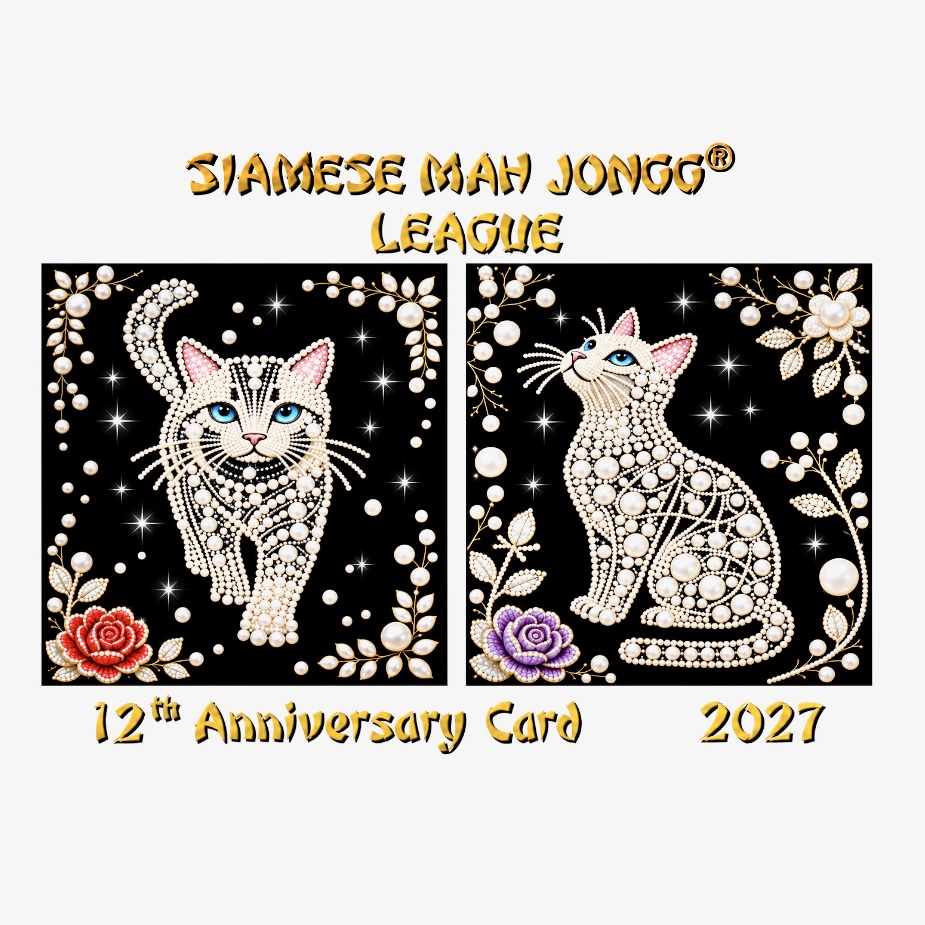 PREORDER<BR>LARGE 2027<br>Siamese Mah Jongg®<br>card with Sleeve