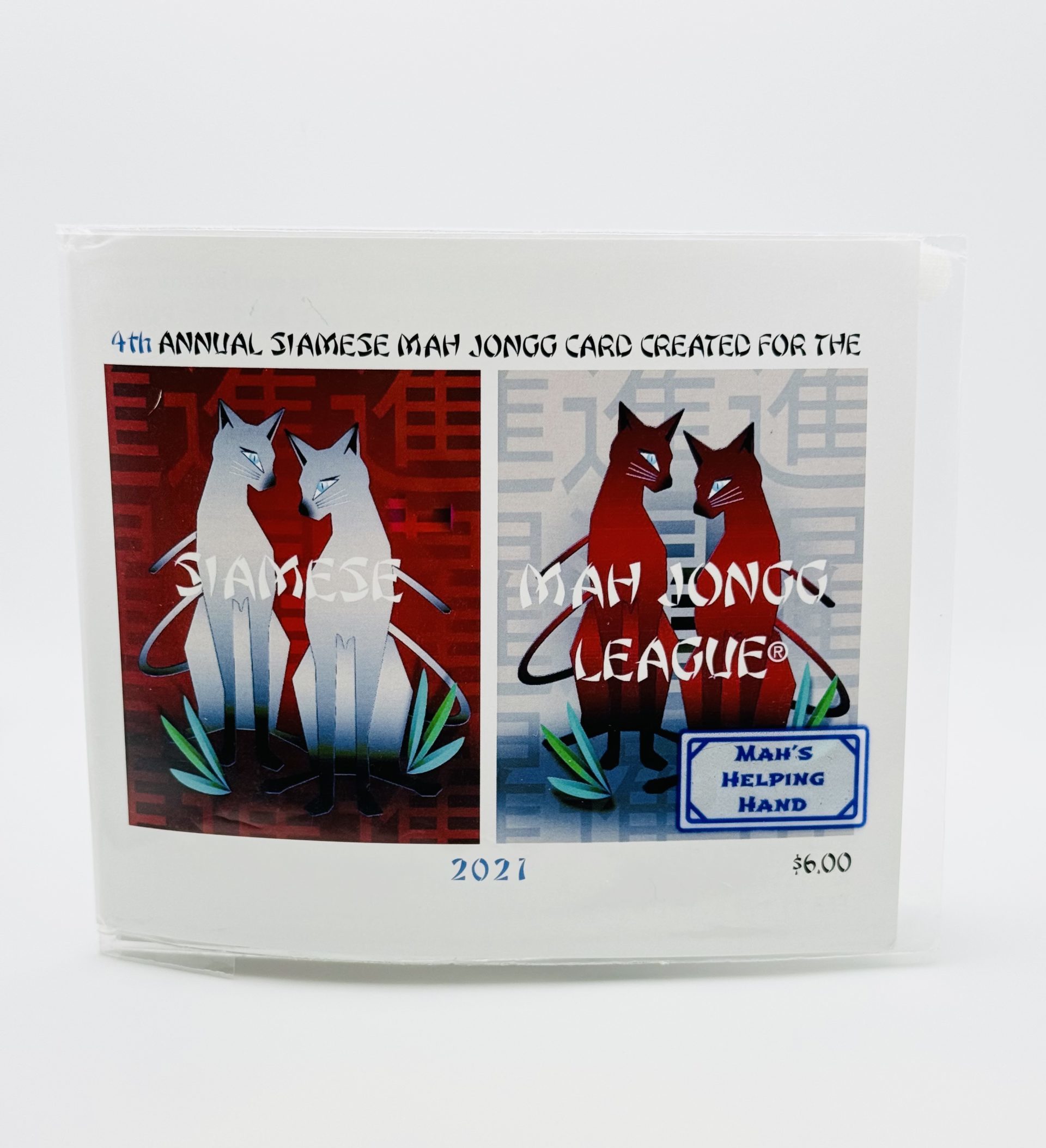 LARGE 2021<br> Siamese Mah Jongg® <br> card with Sleeve